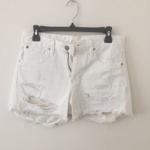 White Cutoff Mid-rise Denim Shorts - Ralph Lauren